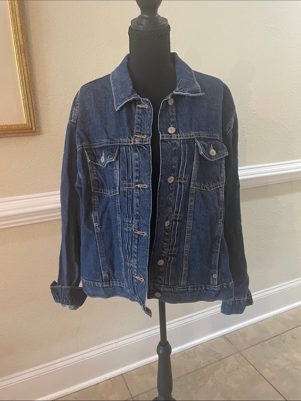 Old Navy Dark Blue Denim Jean Jacket - Women's